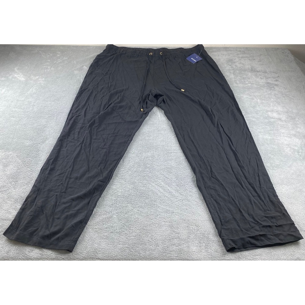 Basic Editions Woman 2X Black Rayon Blend Lounge Pants Drawstring Waist NWT - Picture 1 of 12